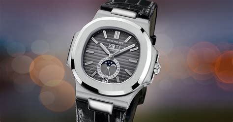 patek philippe 5726a-001 stainless steel watch with leather strap